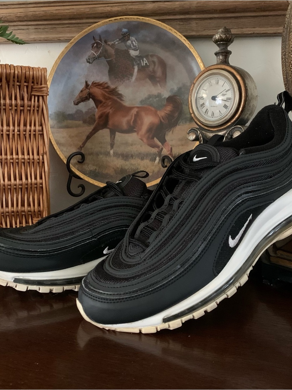 RARE Nike Retro Oreo Air Max 97 Black White Sneakers Men’s 9 Shoe 921826-001